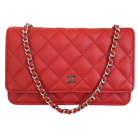 chanel wallet keychain red